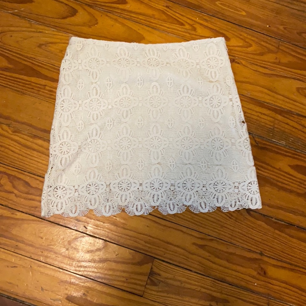 Vintage Forever 21 Crochet Off White Mini Skirt--Size Small